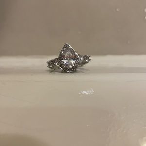 Pear Shaped Crystal Gemstone Ring